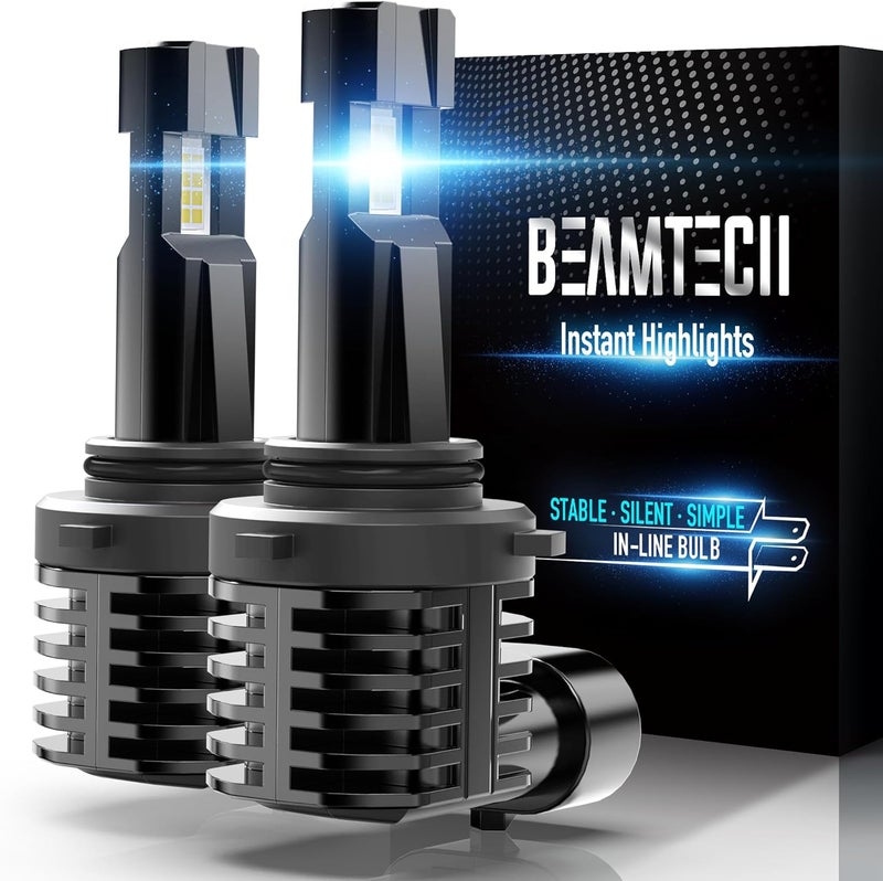 BEAMTECH 9006 Bulbs, Fanless In Line HB4 Fog Light Bulb 6500K Xenon White Fog Light Of 2 - Image 1